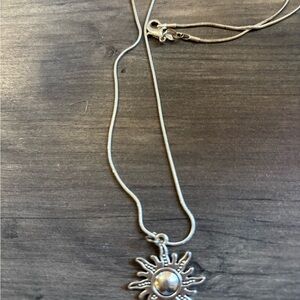 Silver Sun Pendant Necklace